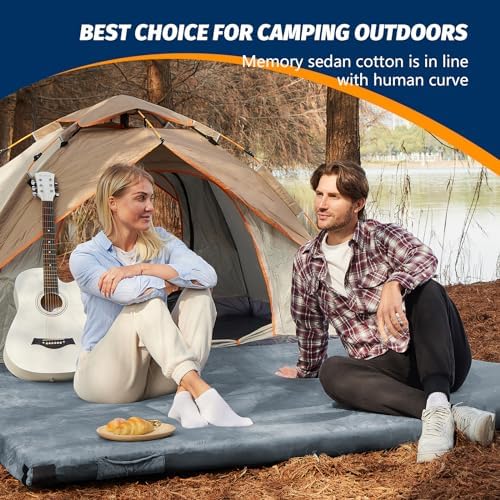 CYMULA Memory Foam Camping Mattress Pad, CertiPUR-US Sleeping Mat, Portable Roll Up Mattress for Adults, Camping Bed Pads for Sleepover, Car Bed with Travel Bag - Image 2