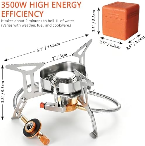 SHENDU 3500W Windproof Camping Backpacking Stove Foldable Fuel Adapters - Image 3