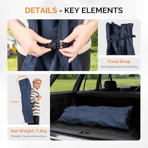 VINGLI Folding Camping Cot Bed,Camping Cots for Adults with Mattress, Foldable Cots for Sleeping with Pillow 1200D Layer Oxford for for Guest,Travel,Hiking-Blue 2P - Image 6