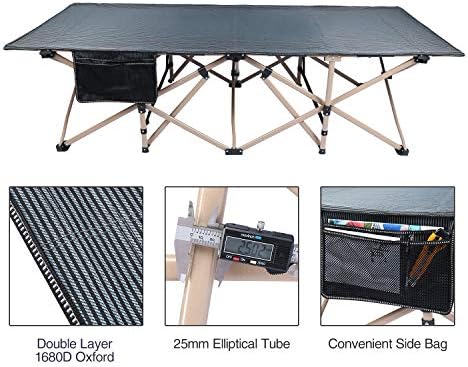 REDCAMP Oversized Camping Cots for Adults 500lbs, 33.5'' Extra Wide Tall Sleeping Cots Heavy Duty, XL Cots Portable for Outdoor Indoor Office, Dark Grey - Image 6