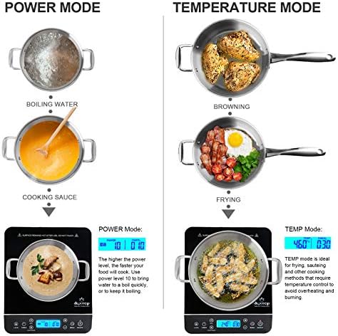 Duxtop Portable Induction Cooktop, Countertop Burner 1800W Silver 9600LS - Image 5