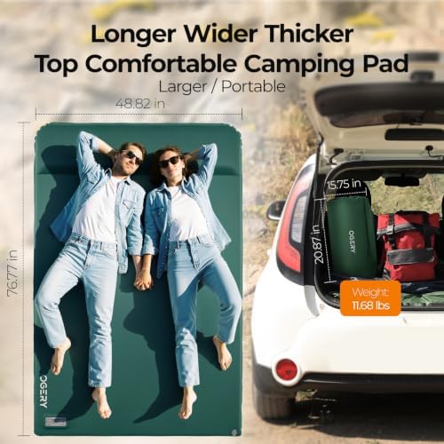 OGERY Self Inflating Sleeping Pad with Electric Pump, 3.15" Memory Foam - Image 2