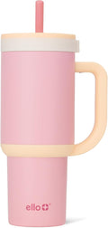 Ello Oasis 24 oz Tumbler with Handle & Retracting Straw | Reusable Insulated Stainless Steel Cup 100% Leakproof, Gifts for Teens Women Men | Keeps cold for 24 Hours, Cup Holder Friendly, Sunrise Glow by Ello