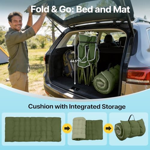 Slendor XXL Camping Cot with Mattress, Pillow & Carry Bag, 32" Extra Wide - Image 7
