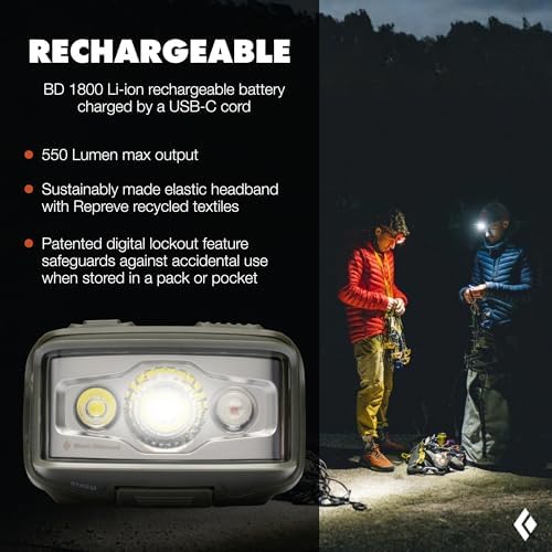 BLACK DIAMOND Storm 550 Headlamp, USB-C Rechargeable, Dimmable, Octane - Image 2