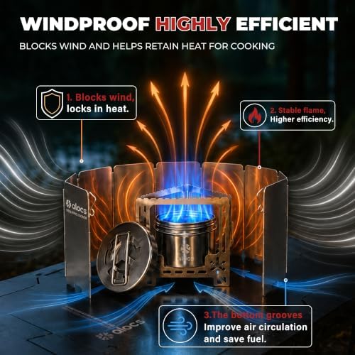 ALOCS 2250W Alcohol Stove Set with Foldable Windscreen & Stand - Image 5