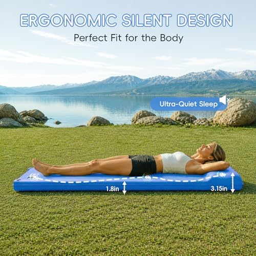 Memory Foam Camping Sleeping Pad, Foldable and Portable Self-Inflating Camping Mattress Pad, 9.5 R-Value Insulated & Quiet Sleeping Mat with Pillow, Compact for Backpacking Hiking Car Traveling Tent - Image 3