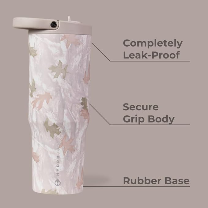 HydroJug Sport - Stainless Steel Tumbler with Straw, Vacuum Insulated, 40oz Leakproof Water Bottle, Ergonomic Design, Reusable, Dishwasher Safe, Rubber Base, Durable for Gym or Outdoors, Camo - Image 2