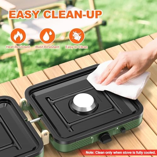 Propane 2-Burner Foldable Camping Stove with Carry Bag, Portable Propane Camp Stoves with Adjustable Burners & Piezo Ignition for Outdoor Cooking, Tailgating, Backyard Gathering(Griddle Not Included) - Image 5