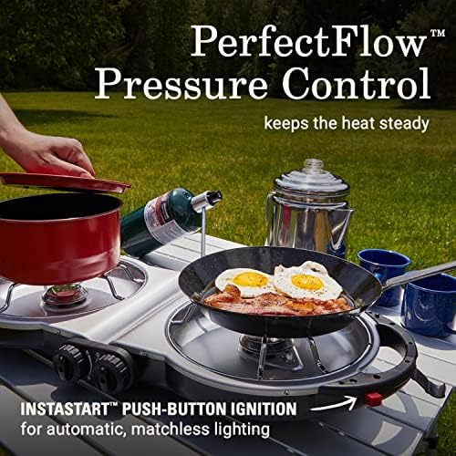 Coleman Fold ‘N Go 2-Burner Propane Stove, Dual Adjustable Burners with 20,000 BTUs of Power & InstaStart Ignition, Great for Camping, Tailgating, Grilling, & More - Image 3