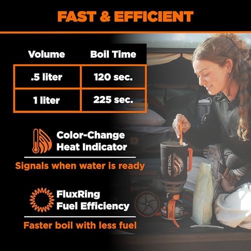 Jetboil Flash Portable Fast Boil Stove for Camping and Backpacking with 1-Step Auto Ignition, Propane/Isobutane Burner with Cooking Cup - Image 4