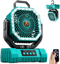 Camping Fan Rechargeable - 20000mAh Portable Cordless Battery Powered Fans with LED Lantern, Remote Auto Oscillating Table Fan Battery Operated Tent Fan for Travel Outdoor Fishing Bedroom Home (Blue) by Unknown