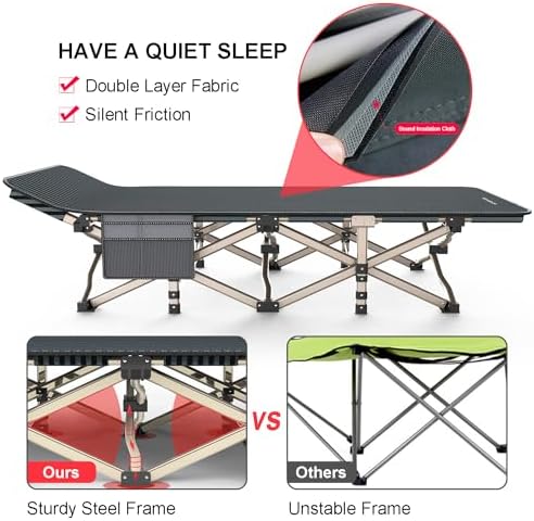 ATORPOK Camping Cot for Adults Comfortable, Tent Folding Cot for Sleeping - Image 5