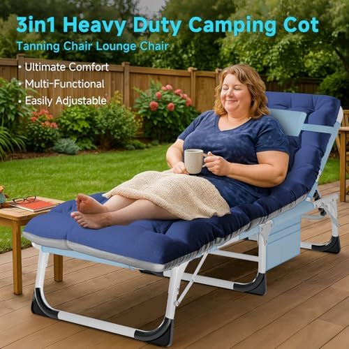 ABORON Extra Wide 28-Inch Folding Camping Cot for Adults with Mattress - Image 6