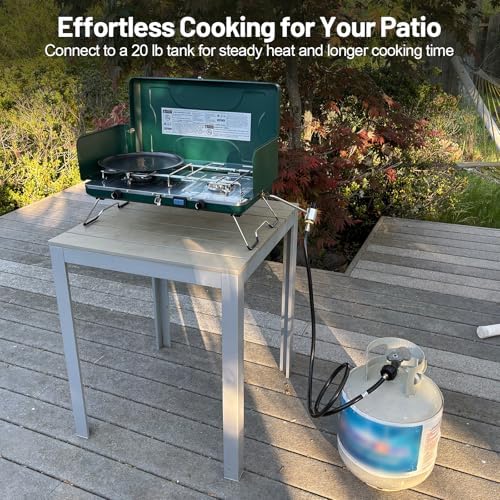 2 Burner Propane Stove, 20000BTU Portable Camping Stove with 2 Adjustable Burner and Wind Guards, Camping Cooktop with Ignition & Griddle for Camping,Tailgating, BBQ, Grilling,Outdoor Gear - Image 5