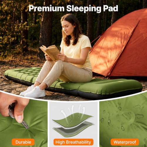 OGERY Sleeping Pad, Ultralight Inflating Camping Pad with 6" Extra-Thick - Image 6