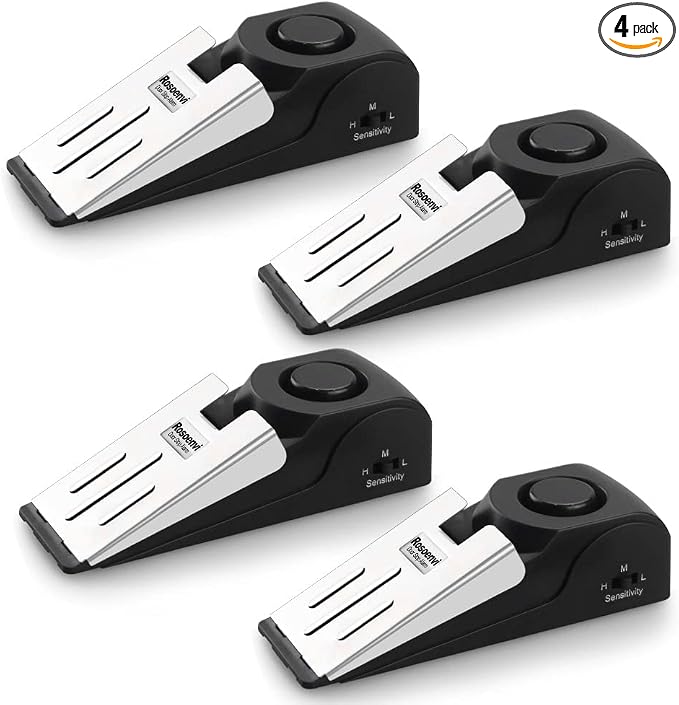 4 Pack Door Stop Alarm, Door Stopper by Rosoenvi