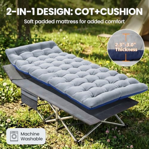 DoCred Folding Camping Cot with Mattress, Heavy Duty Folding Cot - Image 6