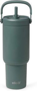 Ello Oasis Go+ 26oz Tumbler with Top Handle and Retracting Straw | Reusable Insulated Stainless Steel Cup, 100% Leakproof Water Bottle, 24 Hours Cold, Cup Holder Friendly For Travel | Alligator by Ello