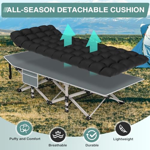 ZENPETIO Folding Camping Cot for Adults, 28" Heavy-Duty Portable Cots Bed - Image 5