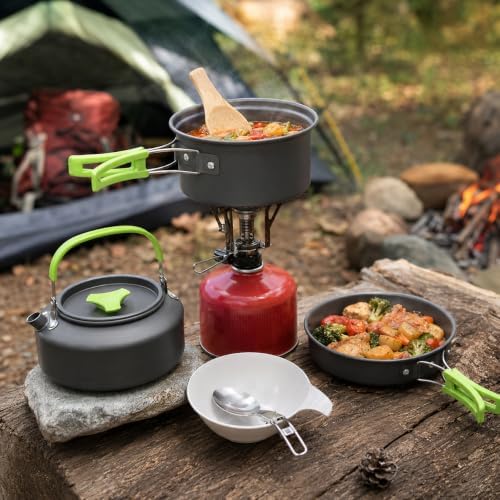 MalloMe Camping Cookware Mess Kit for Backpacking Gear – Camping Cooking Set - Camping Pots and Pans Set - Backpacking Stove/Portable Stove Compatible - Camp Kitchen Equipment Accessories Pot - Image 7