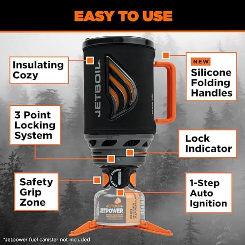 Jetboil Flash Portable Fast Boil Stove for Camping and Backpacking with 1-Step Auto Ignition, Propane/Isobutane Burner with Cooking Cup - Image 5