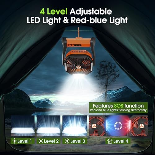 Portable Rechargeable Fan, 20000mAh Cordless Battery Powered Camping Fans - Image 5