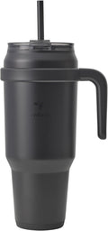 REDUCE 50 oz Stainless Steel Tumbler with Handle - Dual-Wall Vacuum Insulated Travel Mug, Sweat-Proof Lid & Reusable Straw - Keeps Drinks Cold for 24 Hrs, Fits Cupholders, Dishwasher Safe - Black by Reduce
