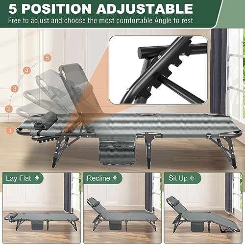 LILYPELLE Folding Camping Cot, Extra Wide Heavy Duty Sleeping Cots - Image 2