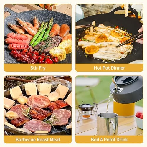11800W Portable Windproof Camping Stove Lightweight Camp Stove Collapsible Backpacking Stove with EVA Box for Outdoor Camping Cooking Hiking and Picnic, white - Image 7