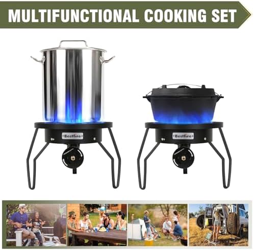 BESTFIRE 16" Single Propane Burner 200,000 BTU Portable Gas Stove - Image 4