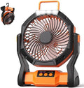 Portable Camping Fan with LED Light, 32Hrs Runtime, Hook & 270° Rotate by VOSFEEL