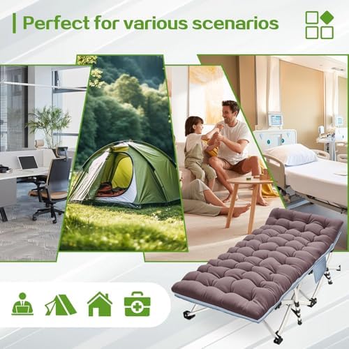 2 Pack 32" Oversize Camping Cot, XXL Camping Bed with Comfortable Mat - Image 7