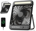 Warmco D4 Battery Powered Camping Fan 20000mAh, LED Lantern by Warmwinterscoolsummers