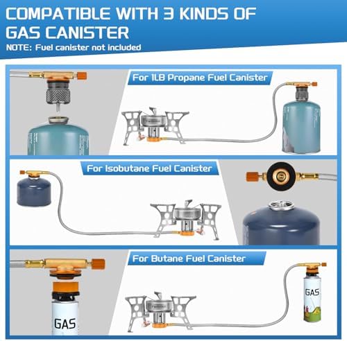 3900W Portable Windproof Camping Stove Gas Cooking Burner, Lightweight Propane Burners with Piezo Ignition and Carrying Bag for Outdoor Backpacking Picnic Hiking - Image 3