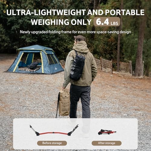 Naturehike ArmyWild Folding Camping Cot, Height Adjustable Ultralight Backpacking Cot, Portable Camping Bed for Camping Hiking Travel Home - Image 4