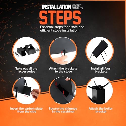 Rocket Stove for Camping Heavy Duty Wood Burning Stove with Adjustable Legs, Portable Wood Burning Fire Camping Stove, Cooking Camping Grilling Outdoor Backyard BBQ Stove with Storage Bag, Rod, Gloves - Image 4