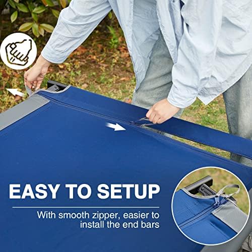 EVER ADVANCED Extra Wide Camping Cot for Adults Oversized XXL Sleeping Cots Folding Cot Bed with Carry Bag, 84.3" L x 41.9" W, Support to 550 lbs - Image 5