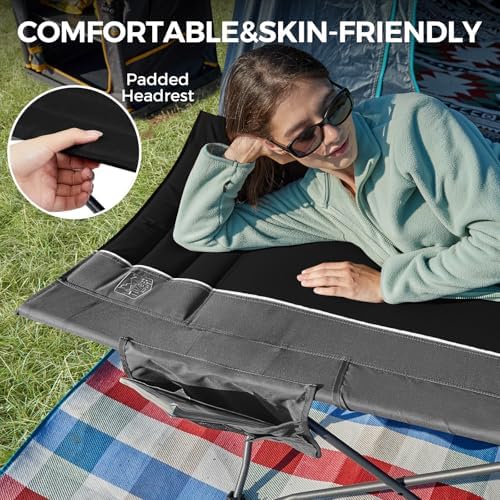 TIMBER RIDGE Extra Wide Heavy Duty Camping Cot for Adult, Easy Set Up Oversized Sleeping Cot with Carry Bag for Camping, Travel and Outdoors, Support up to 450lbs, Blue, 2 Pack - Image 4