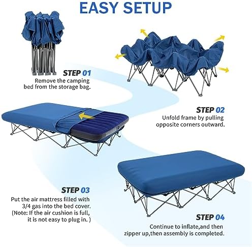 KAMPKEEPER Camping Cot for Adults with Air Mattress, No Air Pump - Image 4