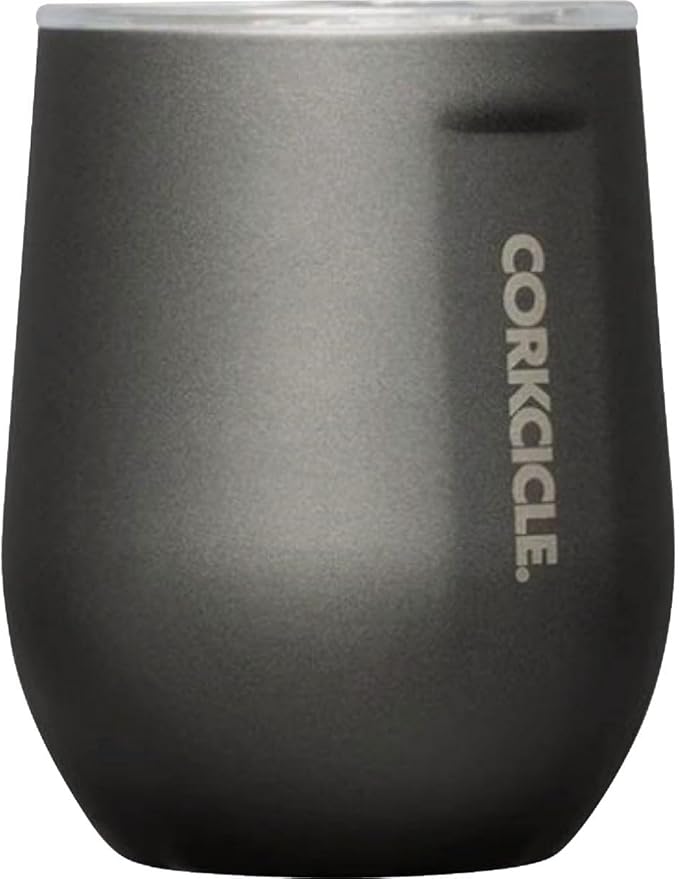 Corkcicle Stemless Wine Tumbler - Keeps Drinks Cold for 6 Hours - Triple-Insulated Stainless Steel - Non-Slip Base - Summer Drinkware Gift - Keeps Drinks Ice Cold - 12 oz - Ceramic Slate by Corkcicle