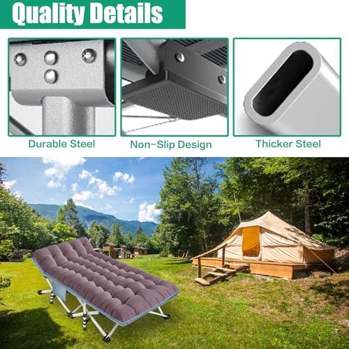 32" Width 2 Pack XXL Cot, Camping Cot with Mattress Comfortable - Image 5