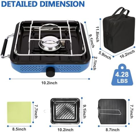 Hisencn single burner camp stove with Grill Pan for Camping,RV Essentials - Image 2