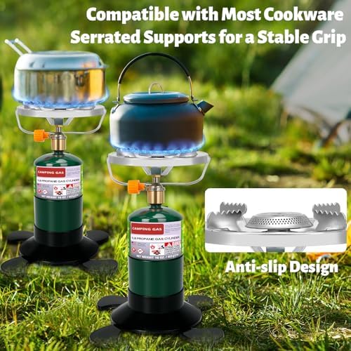 Propane Camping Stove, Portable Backpacking Stove with Adjustable Burner, Stable Camp Gas Stove for Outdoor Cooking, Single Burner Propane Stove for Hiking, Tailgating, Grilling (Fuel not Included) - Image 6