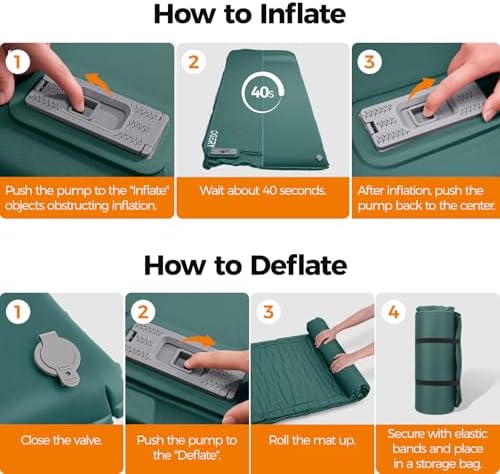 OGERY Self Inflating Sleeping Pad with Electric Pump, 3.15" Memory Foam - Image 6