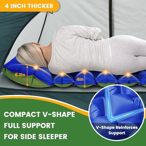 4-Inch Inflatable Camping Sleeping Pad with Foot Pump - Image 3