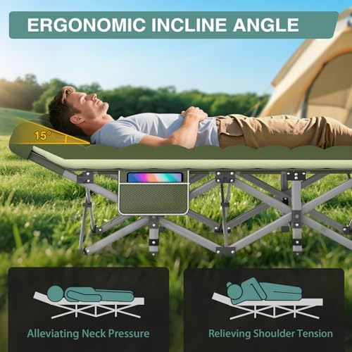 ZENPETIO Folding Camping Cot for Adults, 28" Heavy-Duty Portable Cots Bed - Image 4
