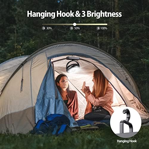 AMACOOL 10000mAh Battery Operated Camping Fan with LED Light-7 inch - Image 3