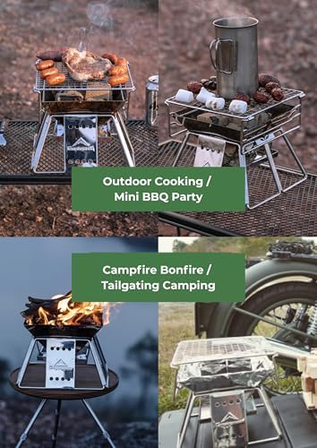 CAMPINGMOON Mini Charcoal Grill Portable Fire Pit Stainless Steel X-MINI - Image 6
