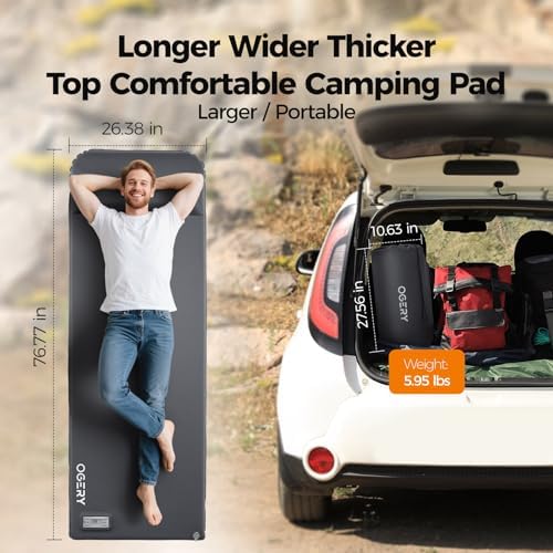 OGERY Self Inflating Sleeping Pad with Electric Pump, Memory Foam - Image 2